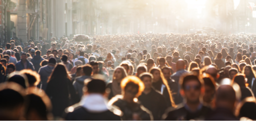 Crowd of people in sunlight, depicting Lifebit's focus on population health