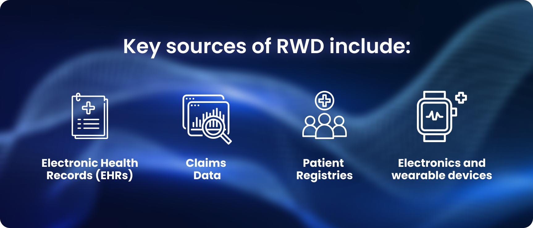 Real world data comes from a variety of sources including electronic health records, claims data and patient registries