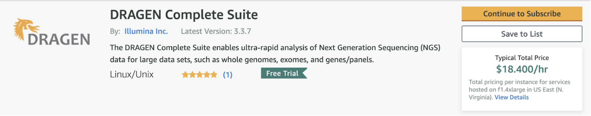 Dragen secondary analysis genomics awsmarketplace